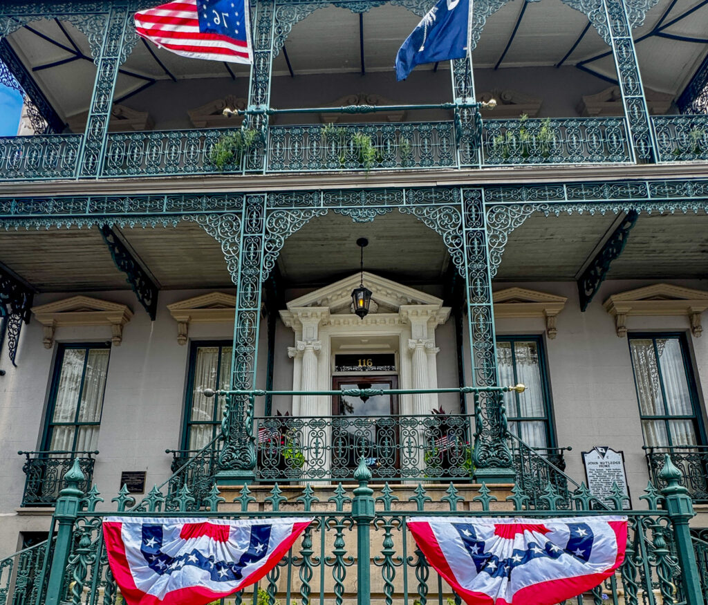 John Rutledge House Inn with American Flags