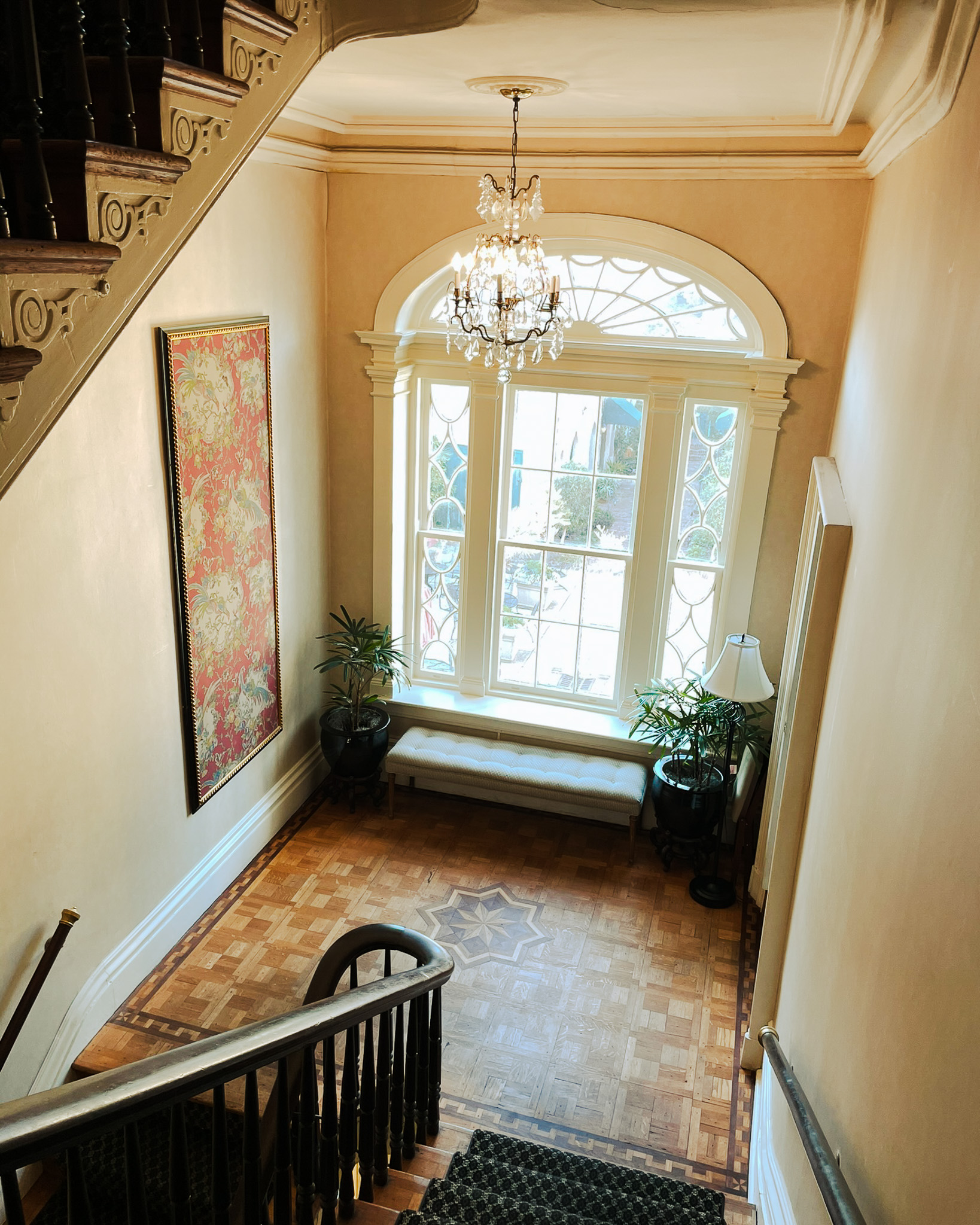 Grand staircase at John Rutledge House Inn